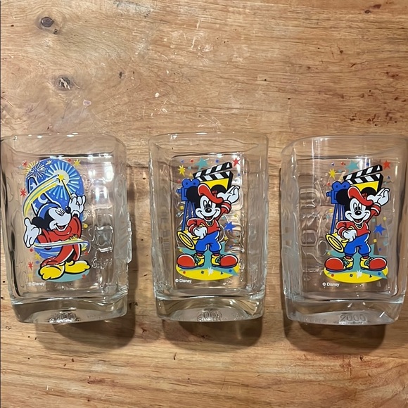 Disney Other - 2000 McDonalds Disney World Celebration Mickey Mouse Drinking Glasses Set of 3